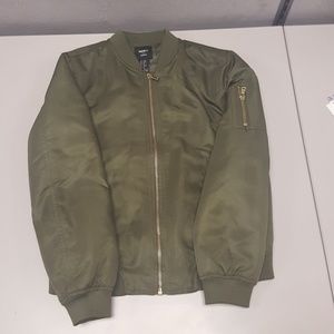 Girls Army Green Flight Jacket